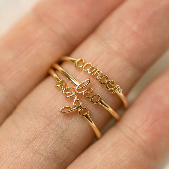 Gemini Minimalist Astrology Zodiac Sign Cute Ring - Picture 10 of 10